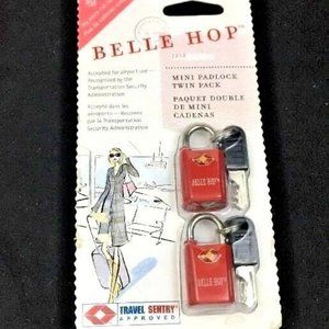 Belle Hop Mini Padlock Twin Pack Red TSA